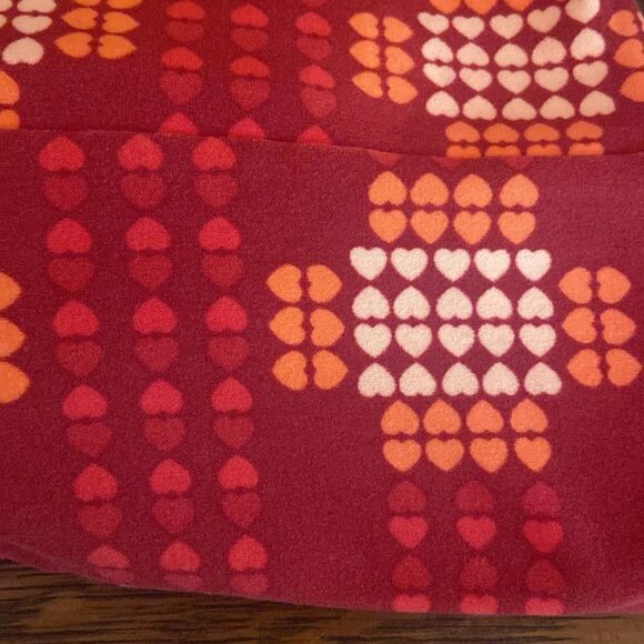 Lularoe tall and curvy, super soft leggings, red light, pink, and light peach - Picture 8 of 8